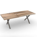 Industrial Modern X Frame Reclaimed Wood Dining Table