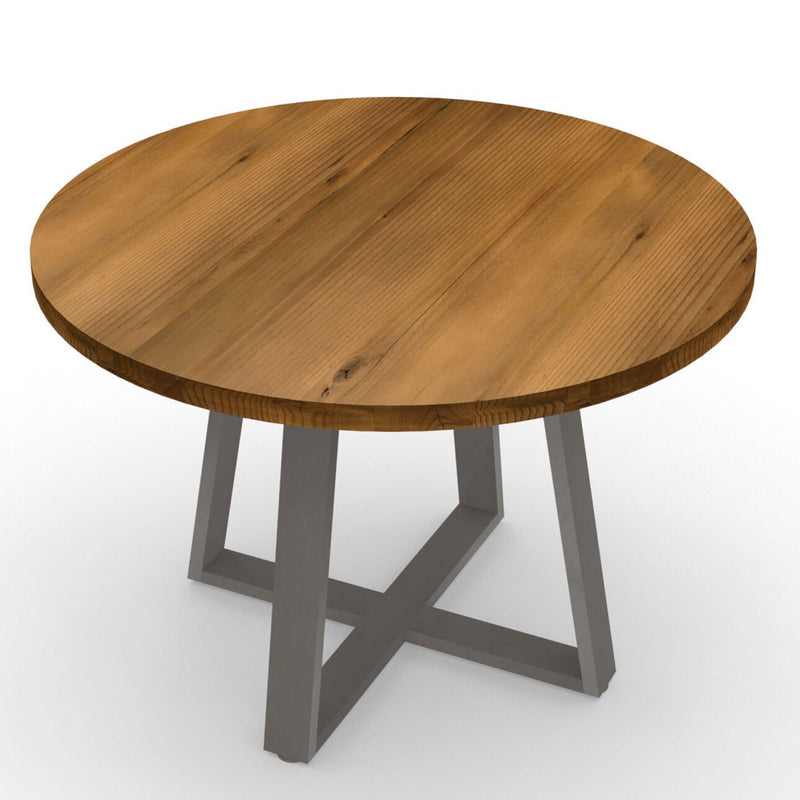 Round Bourbon wood pub table