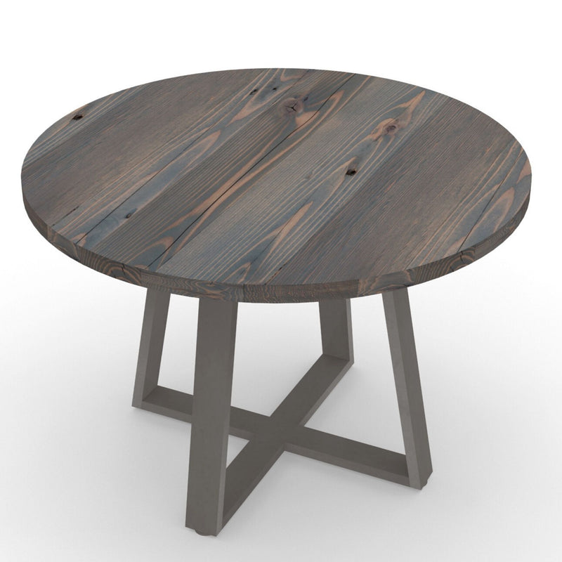 Round Grey wood pub table