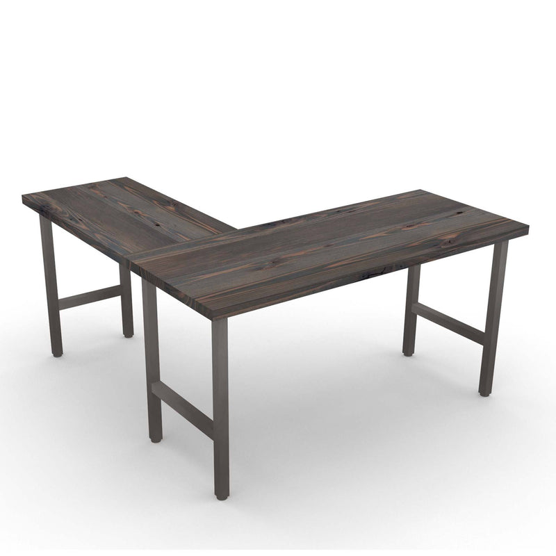 Grey Wooden L Desk