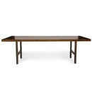 Urban Wood & Steel Dining Table with Narrow Base Style