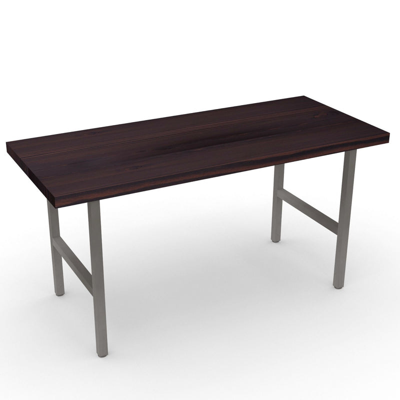 Darkwalnut Wood and Steel High Top Dining Table